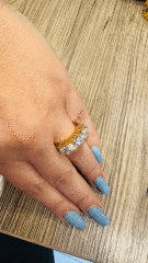 5 taş çelik yüzük rose gold