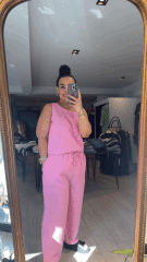 modal tensel kumaş pembe  takım