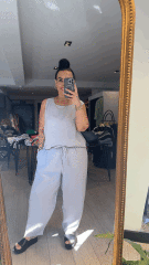 modal tensel kumaş gri takım