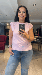 pembe taşlı vatkalı tişört